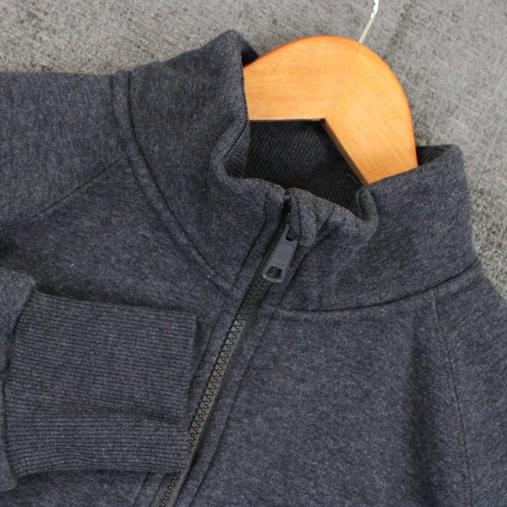 Mondetta Mens Small Full Zip Sweatshirt Charcoal Gray Fleece Mock Neck Jacket